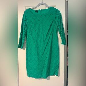 Talbots Green Lace Long Sleeve Dress